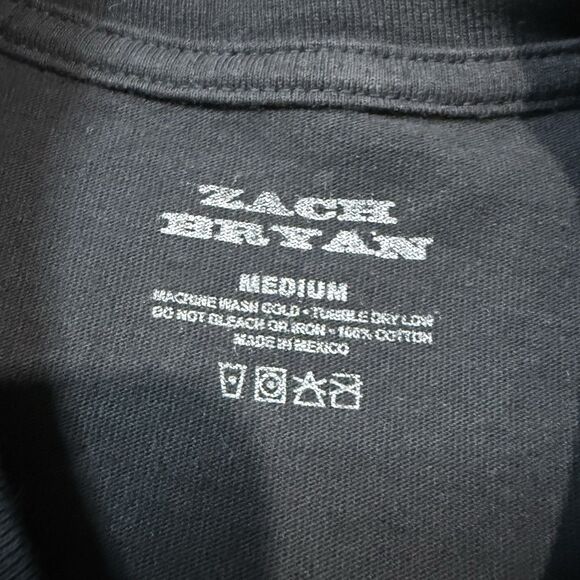 Zach Bryan Quittin Time 2024 Tour T-Shirt M Guitar Washed Black AUTHENTIC Merch - Picture 3 of 5